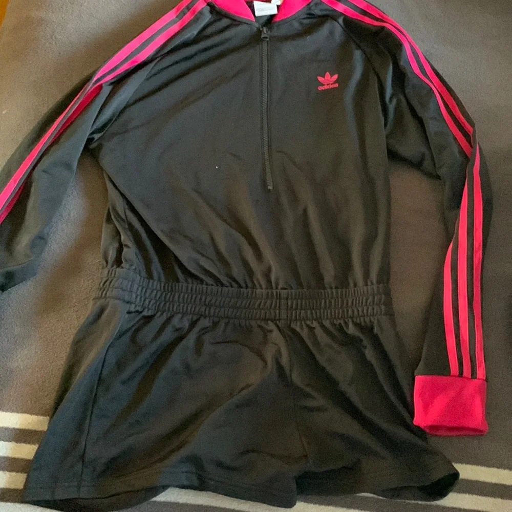 Adidas romper pink and black long sleeve and shorts - Picture 1 of 1